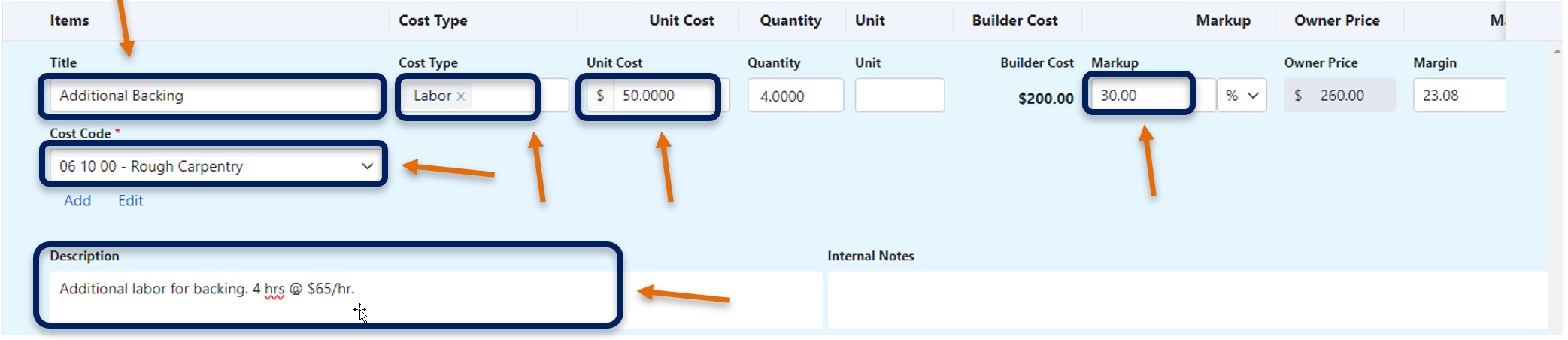 Drafting Change Order - Step 7 Note